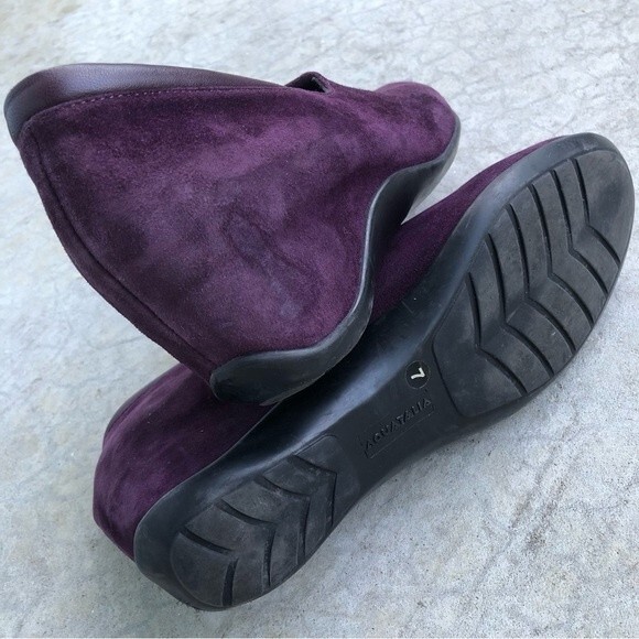 Aquatalia Violeta Wedges Purple Suede Loafers Slip On Shoes Waterproof 7 - Picture 6 of 6